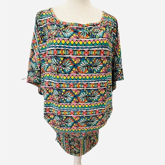 Trina Turk Colorful Geometric Patterned Swim Cover Dress. Size small - Picture 2 of 8
